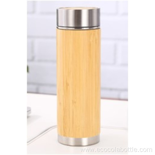 450mL Stainless Steel Bottom Bamboo Vacuum Bottle